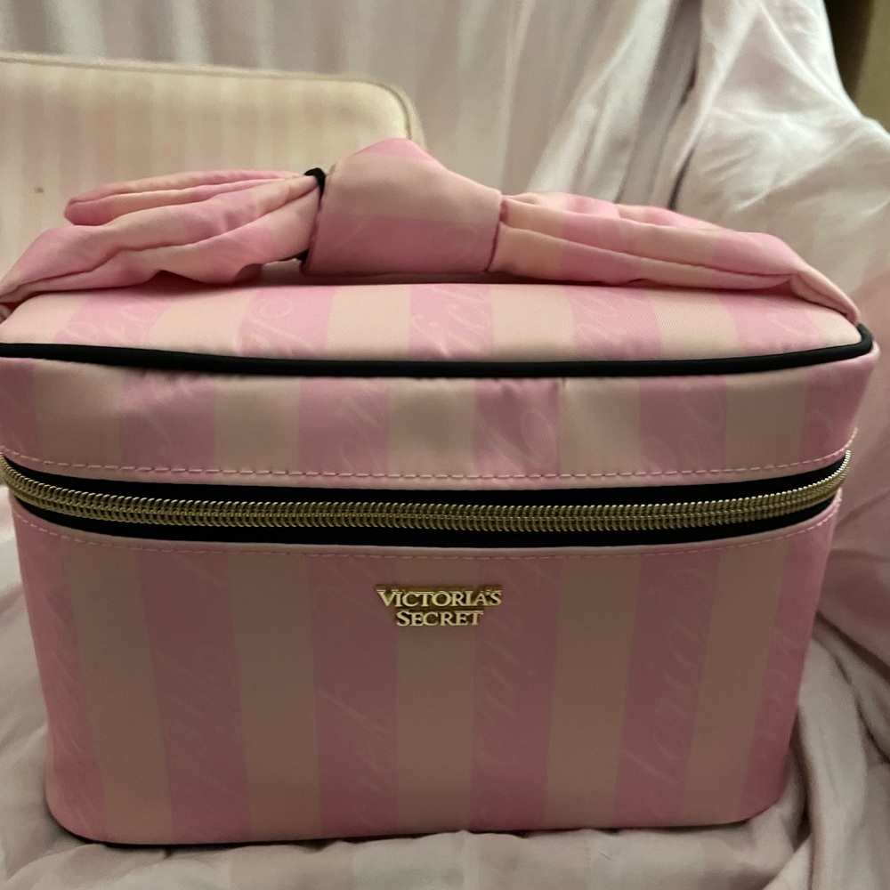 Victoria's Secret Pink Striped Cosmetic Case